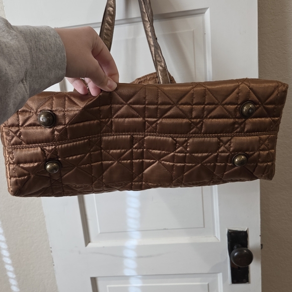 Big Buddha Elegant Brown Quilted Tote Bag - Picture 5 of 7